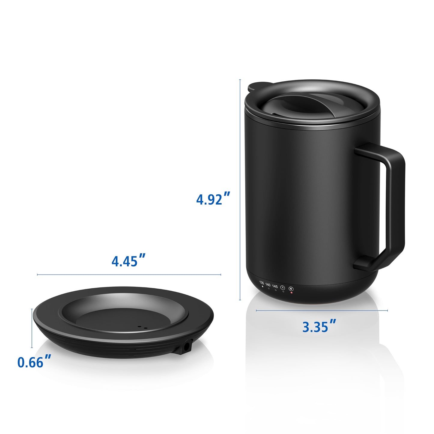 Warming Coffee Mug, 12Oz. Stainless Steel Coffee Mug with Mug Warmer Coaster and Lid