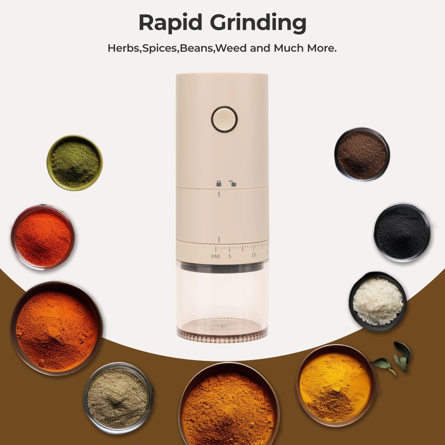 Portable Electric Coffee Grinder for Beans, Mini Espresso Grinder Usb Rechargeable with 38 Grind Settings, Cordless Burr Coffee Grinder for Home Use, Coffee Maker