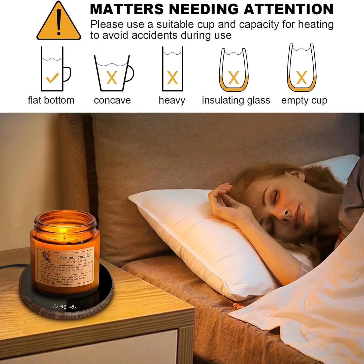 Mug Warmer,Coffee Warmer with Timer,Cup Warmer with 2 Temperature Settings & LED Display for Home Office