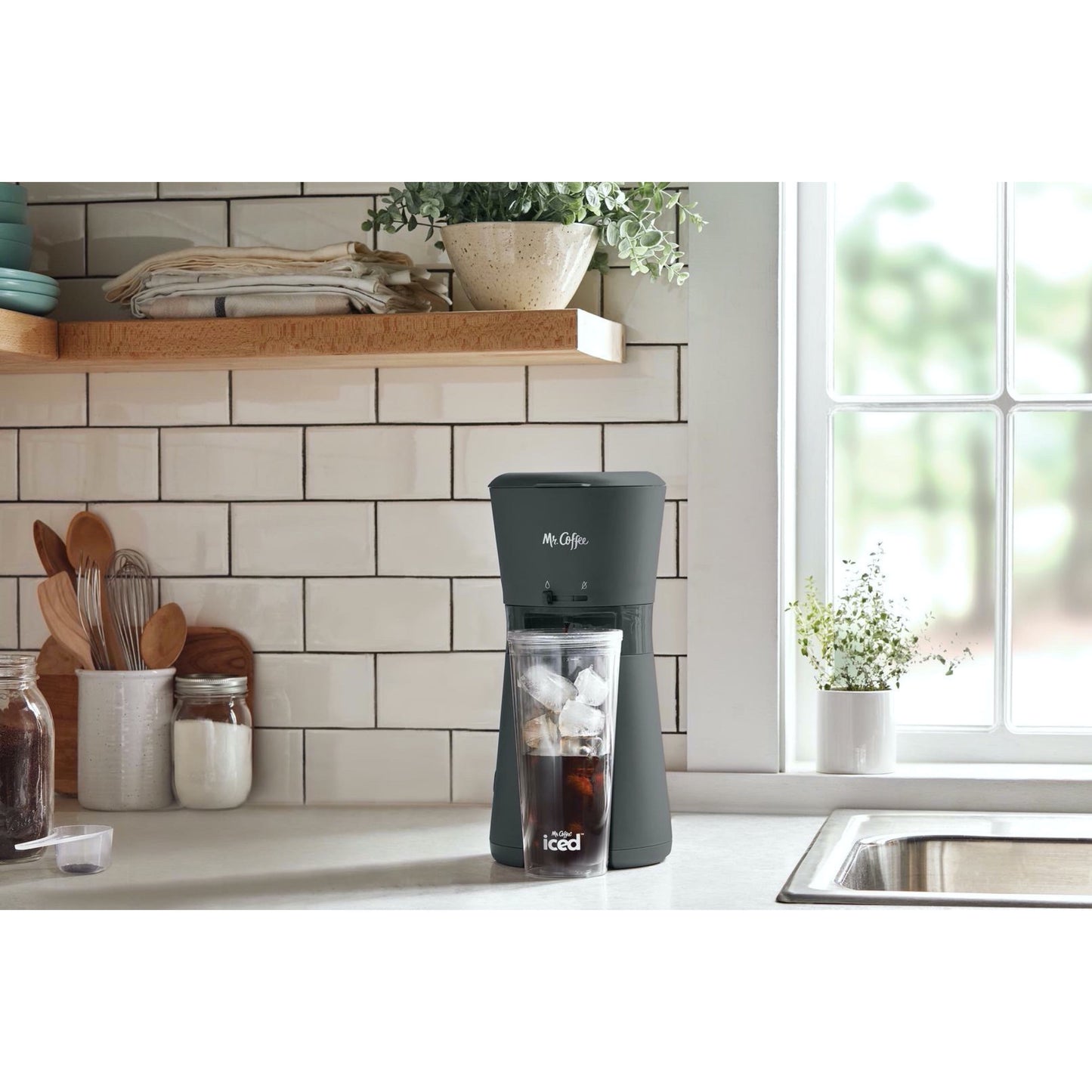 ® Iced™ Coffee Maker with Reusable Tumbler and Coffee Filter, Dark Grey
