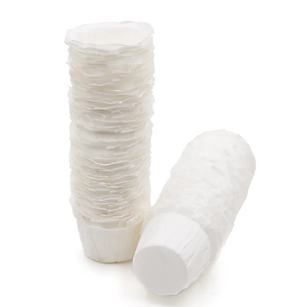 100 Pcs Disposable Paper Filter Cups for Reusable Coffee Pods K-Cup Single Serve EZ Cups