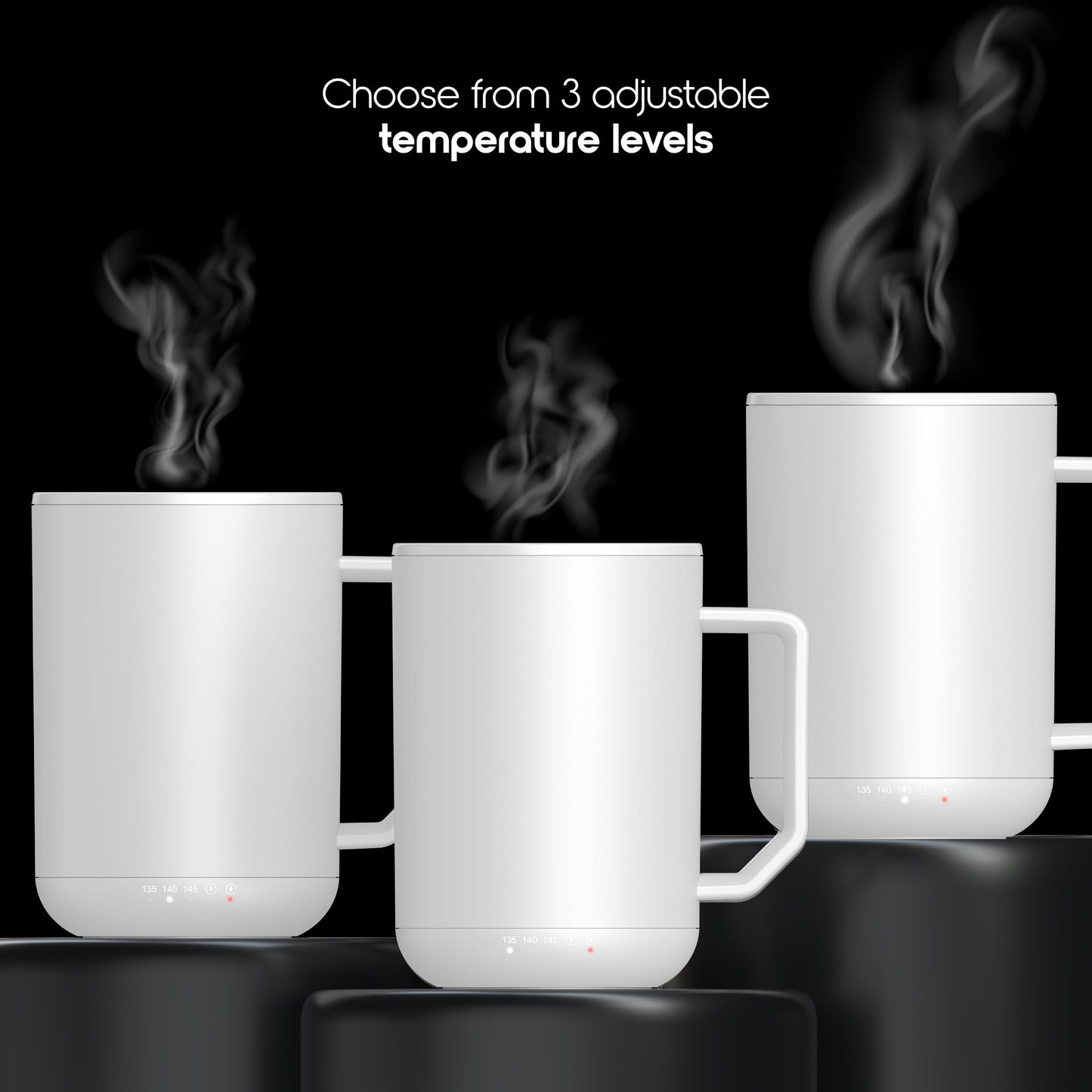Coffee Mug & Charging Coffee Mug Warmer Coaster, 12Oz. Stainless Steel Coffee Mug with Lid, 3.5" X 3.5" X 5"
