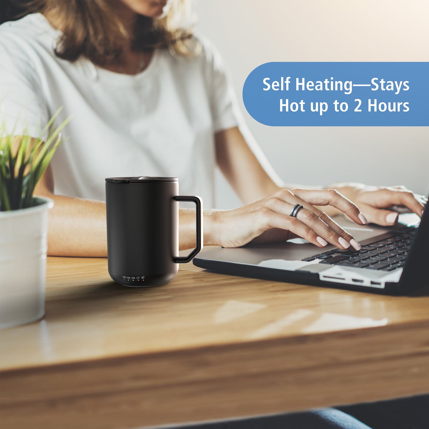 Warming Coffee Mug, 12Oz. Stainless Steel Coffee Mug with Mug Warmer Coaster and Lid