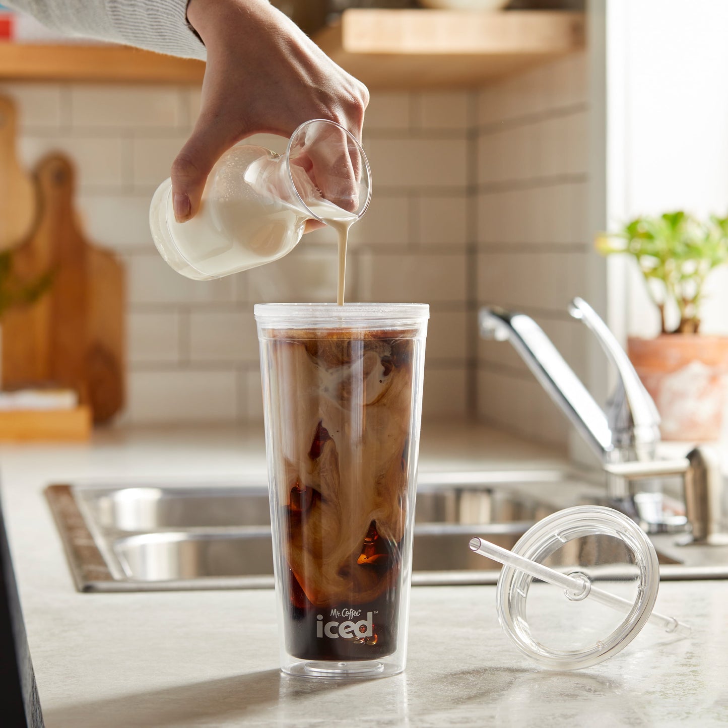 ® Iced™ Coffee Maker with Reusable Tumbler and Coffee Filter, Dark Grey