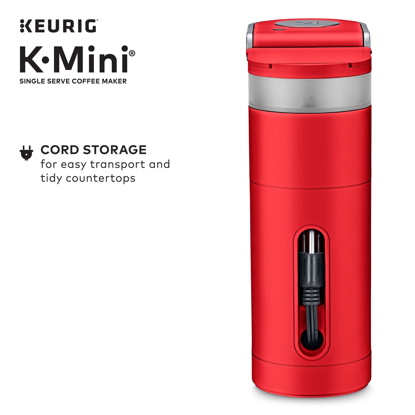 K-Mini Single Serve K-Cup Pod Coffee Maker, Poppy Red