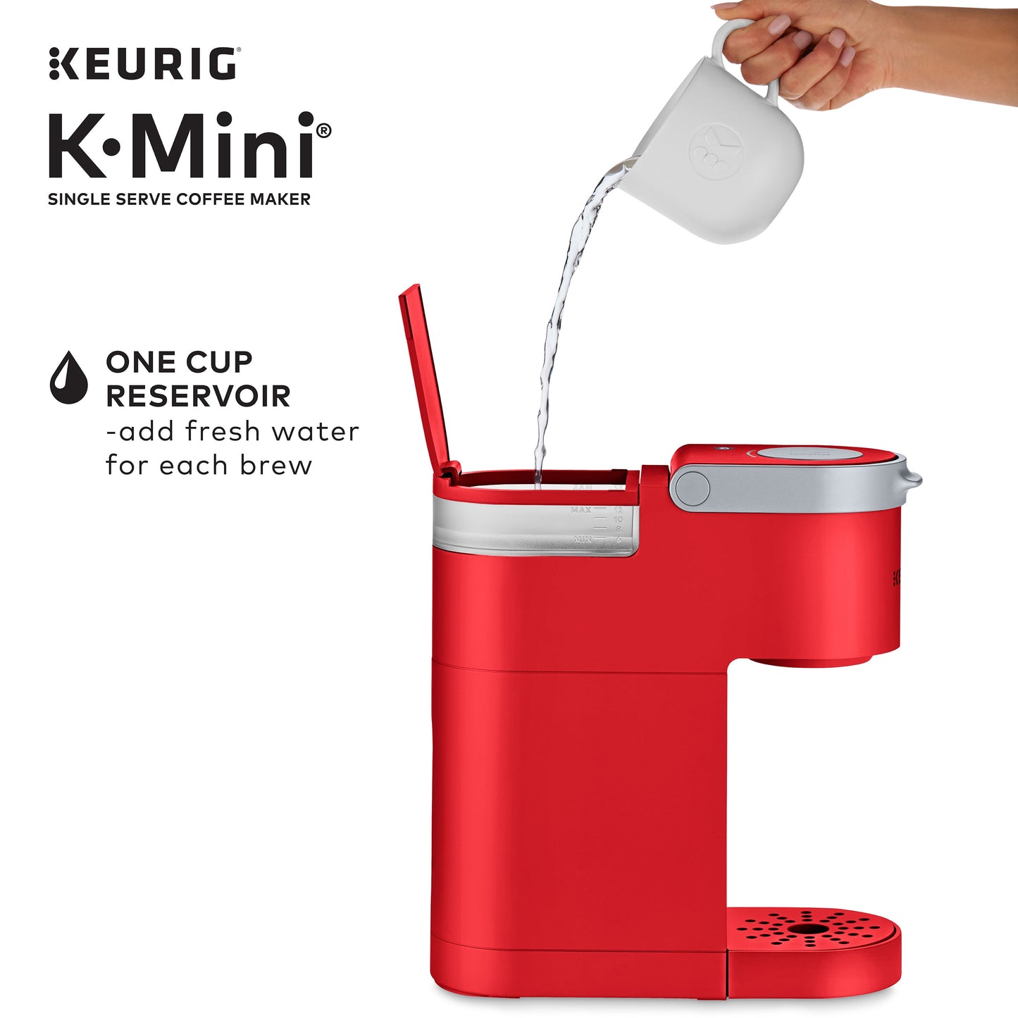 K-Mini Single Serve K-Cup Pod Coffee Maker, Poppy Red