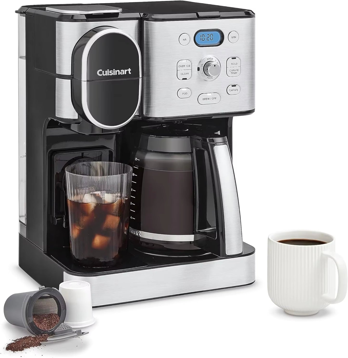 Cuisinart Coffee Maker, 12-Cup Glass Carafe, Automatic Hot & Iced Coffee Maker, Single Server Brewer, Navy Blue, SS-16