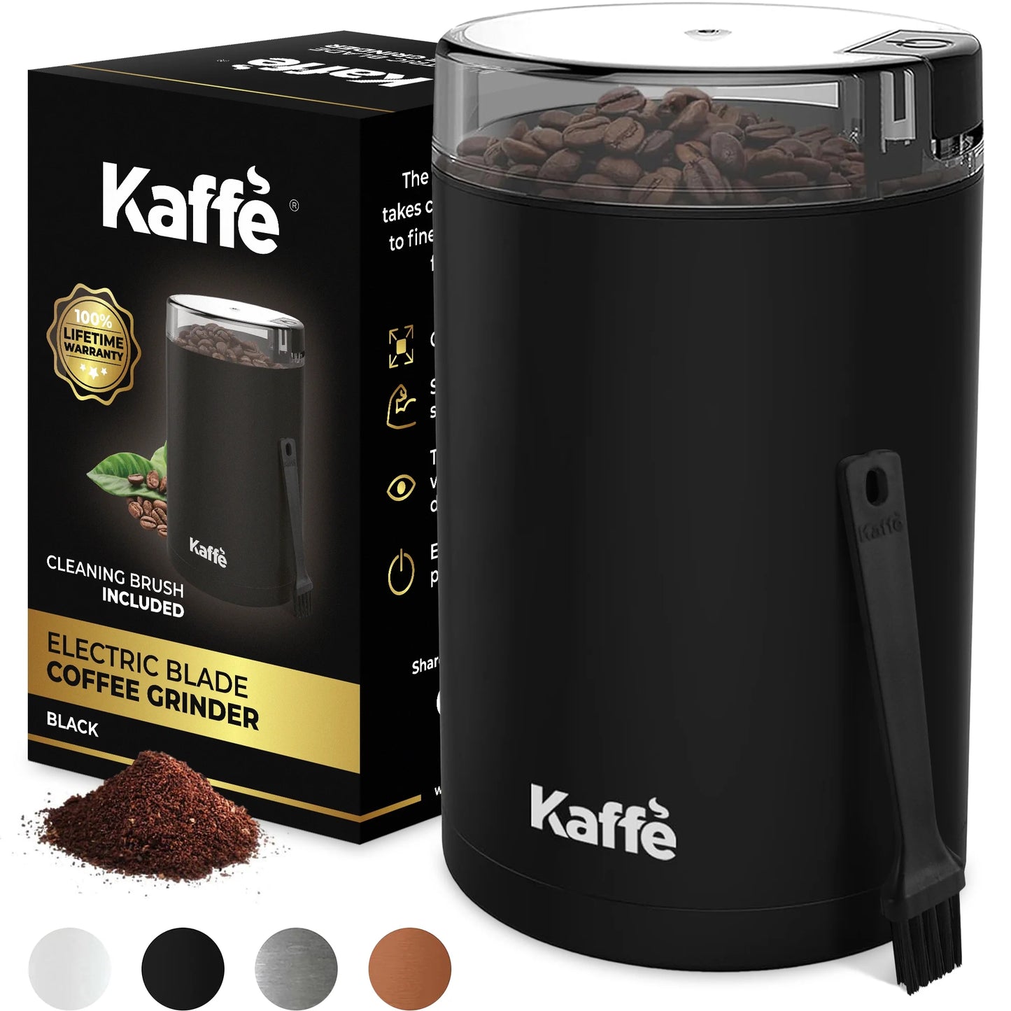 Coffee Grinder Electric (3.5Oz/14 Cup) , Best Coffee Grinders Reduced Price W Free Cleaning Brush, Black