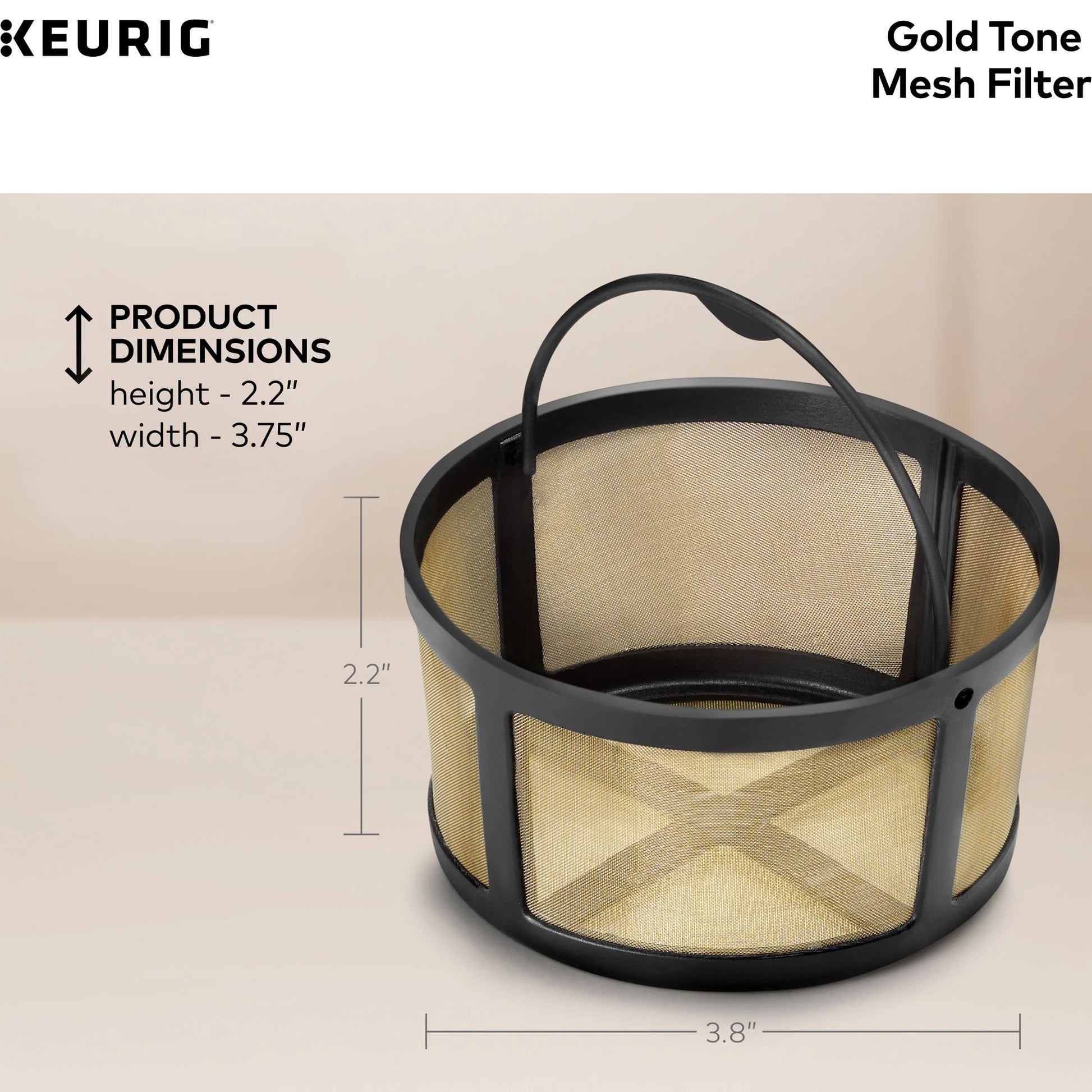 K-Duo Mesh Reusable Filter for Ground Coffee, Gold