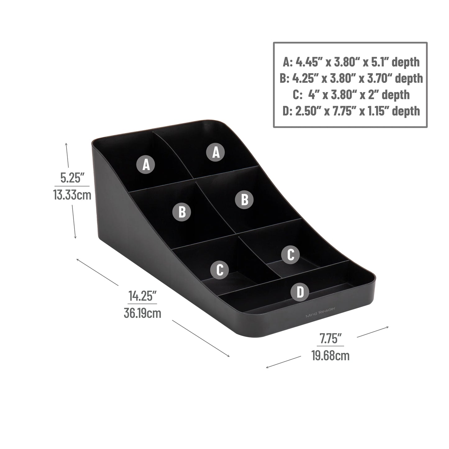 Cup and Condiment Station, Countertop Organizer, Coffee Bar, Black