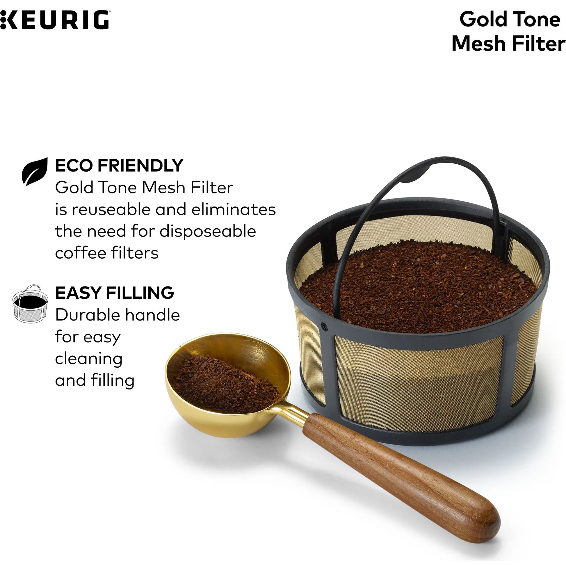 K-Duo Mesh Reusable Filter for Ground Coffee, Gold