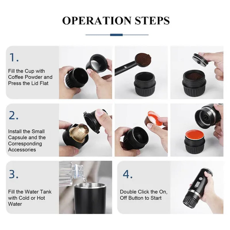 NEWEST Portable Coffee Maker Universal Fully Automatic Coffee Machine for Office Camping Hiking Home