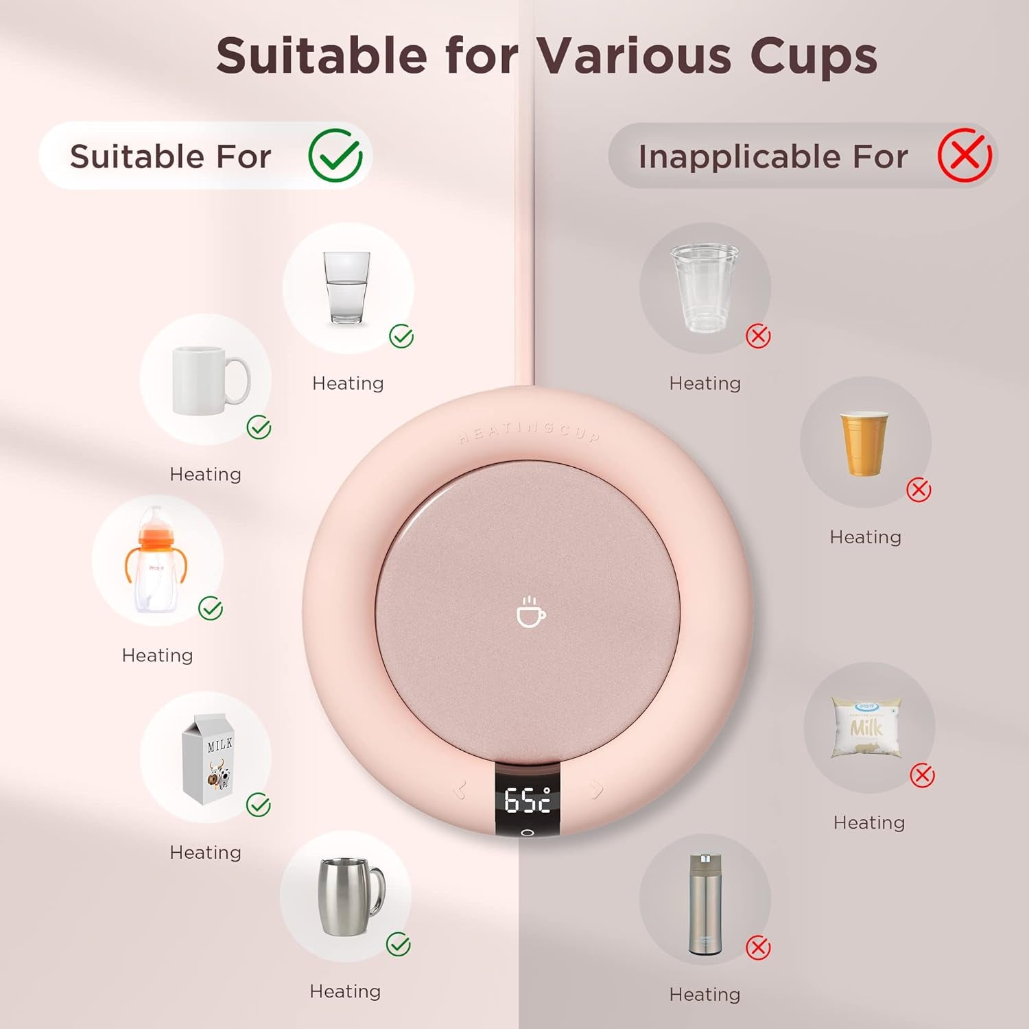 2021 New Smart Coffee Mug Warmer for Desk with Auto Shut Off, 3 Temperature Setting Touch Switch LED Display 20W Cup Warmer for Coffee Tea Milk Beverage Warming Coffee Gift