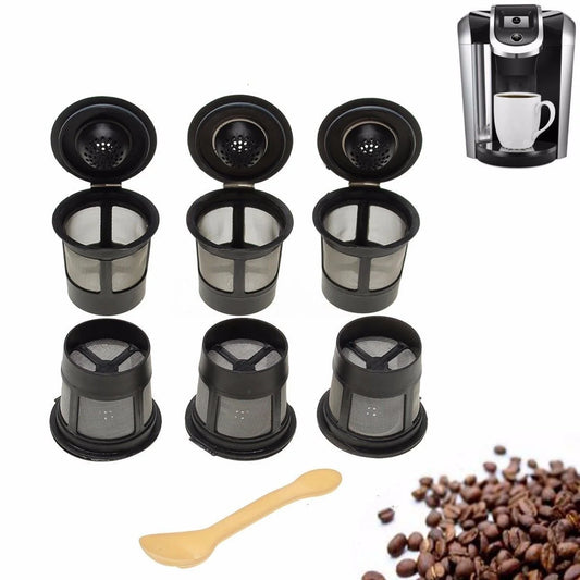 6 Lot Reusable Coffee Pods Single Solo K-Cup for Keurig Replacements Filter Pod