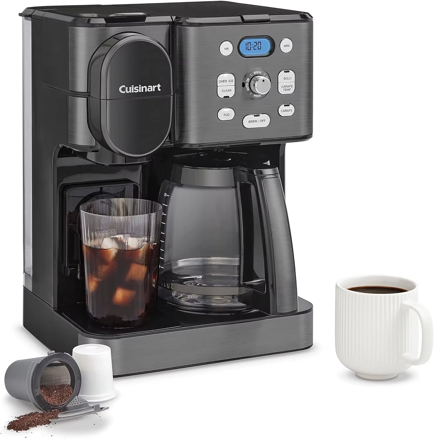 Cuisinart Coffee Maker, 12-Cup Glass Carafe, Automatic Hot & Iced Coffee Maker, Single Server Brewer, Navy Blue, SS-16