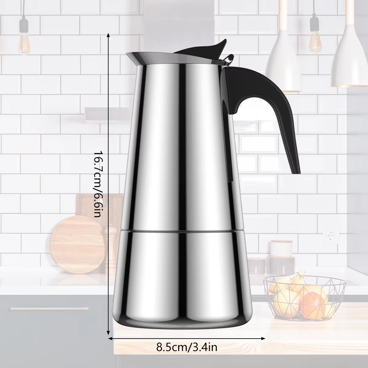 Espresso Maker Induction Coffee Maker Stainless Steel Stovetop Coffee Maker Moka Pot Coffee Maker Pot Suitable for Home Camping