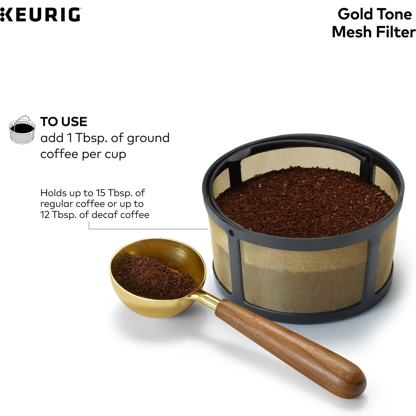 K-Duo Mesh Reusable Filter for Ground Coffee, Gold