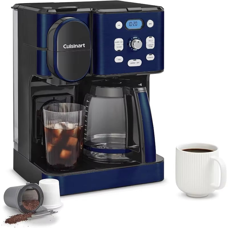 Cuisinart Coffee Maker, 12-Cup Glass Carafe, Automatic Hot & Iced Coffee Maker, Single Server Brewer, Navy Blue, SS-16