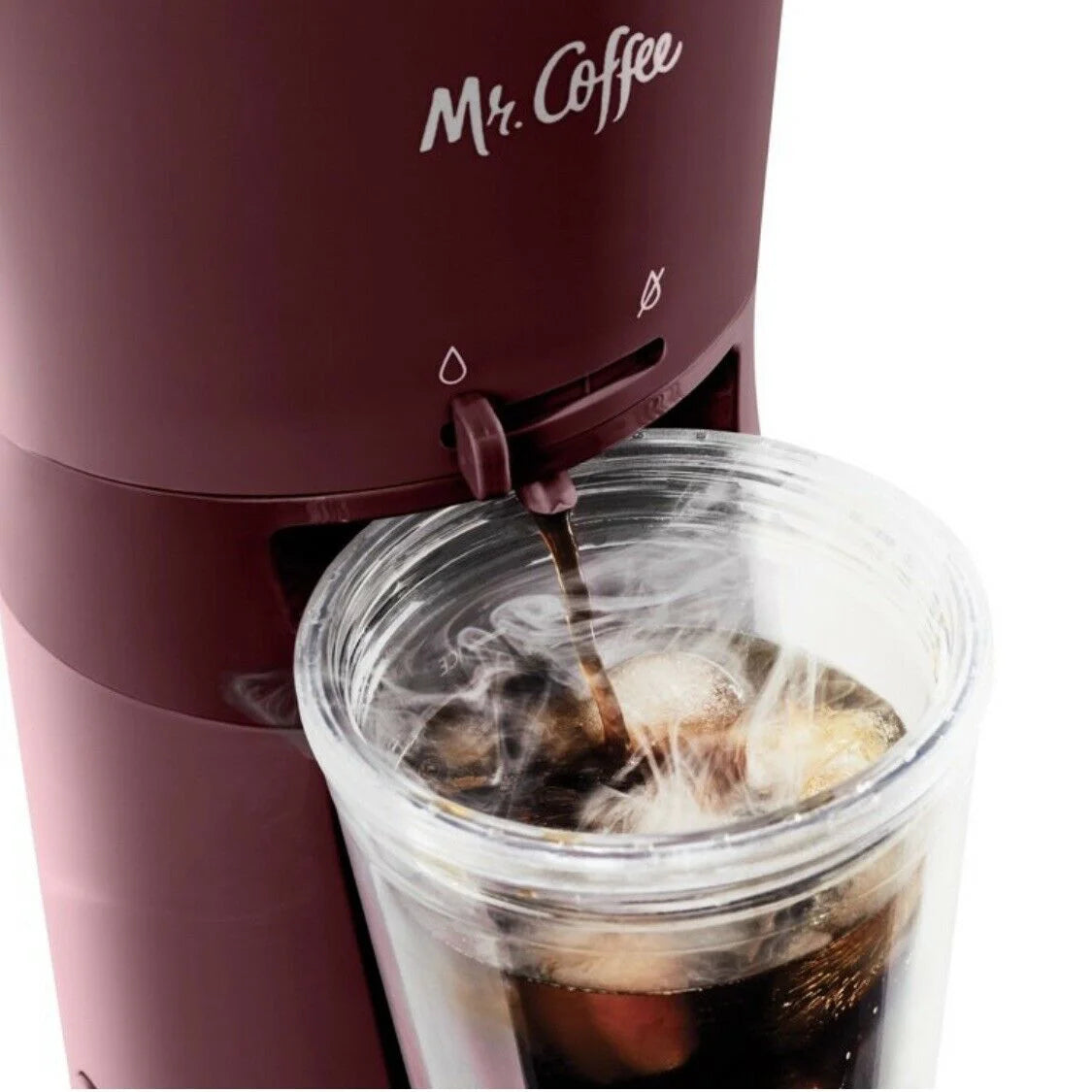 ® Iced™ Coffee Maker with Reusable Tumbler and Coffee Filter, Burgundy